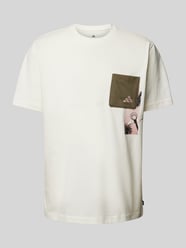 T-Shirt mit Label-Print Modell 'LENS' von ADIDAS SPORTSWEAR Beige - 48