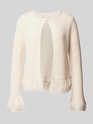 Cardigan aus Kaschmir mit Sturkturmuster von Hemisphere Beige - 17