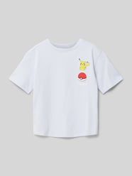 T-Shirt mit Motiv-Print Modell 'pika' von Mango Blau - 21
