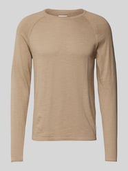 Longsleeve mit geripptem Rundhalsausschnitt Modell 'BREEZE' von Jack & Jones Beige - 42