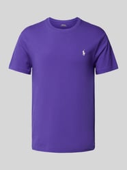 T-shirt o kroju custom slim fit z okrągłym dekoltem od Polo Ralph Lauren Fioletowy - 3