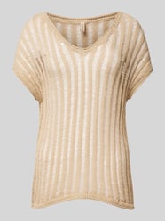 Strickshirt mit V-Ausschnitt Modell 'Eman' von Soyaconcept Beige - 27