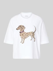T-Shirt mit Motiv-Print und Ziersteinbesatz von Rich & Royal - 39