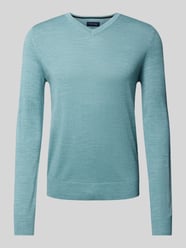 Gebreide pullover met V-hals van Christian Berg Men Groen - 22