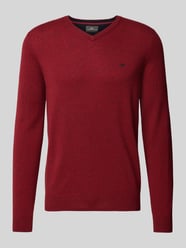 Gebreide pullover met V-hals van Fynch-Hatton Bordeaux - 24