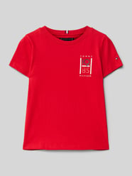 T-Shirt mit Label-Print von Tommy Hilfiger Teens Rot - 5