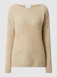 Sweter o kroju oversized z mieszanki wełny z alpaki model ‘Aglaiaa’  od Armedangels Żółty - 8