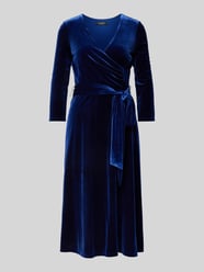 Knielanges Kleid mit 3/4-Arm Modell 'CARLYNA' von Lauren Ralph Lauren Blau - 34