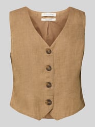 Leinenweste mit V-Ausschnitt von Christian Berg Woman Beige - 6