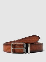 Pasek skórzany z drobnym wzorem od Lloyd Men's Belts Brązowy - 44