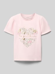 T-shirt z dodatkiem wełny model ‘NANNA’ od Name It Fuksjowy - 5