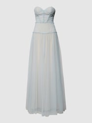 Trägerloses Abendkleid mit Herz-Ausschnitt von Vera Wang Bride Blau - 7