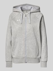 Sweatjacke mit Logo-Stitching Modell 'Rival' von Under Armour Grau - 31