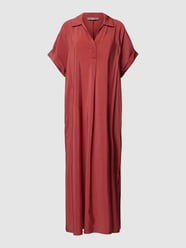 Midi-jurk met V-hals van Jake*s Collection Rood - 44