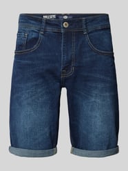 Regular Fit Jeansshorts im 5-Pocket-Design Modell 'BULLSEYE' von Petrol Blau - 38