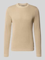 Slim Fit Strickpullover aus Baumwoll-Mix Modell 'DOVER' von JACK & JONES Beige - 3