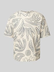 T-shirt z prążkowanym okrągłym dekoltem od MCNEAL - 13