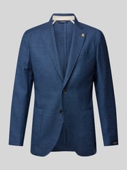 Slim Fit 2-Knopf-Sakko aus Lanawolle Modell 'DREAM JACKET' von Tombolini Blau - 44