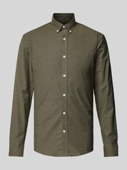 Slim Fit Freizeithemd mit Button-Down-Kragen Modell 'Oxford' von Lindbergh Grün - 7