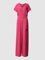 Jumpsuit mit Bindegürtel von comma Pink - 43