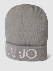 Czapka beanie z obszyciem kamieniami stras od Liu Jo White Szary - 3