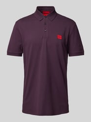 Poloshirt mit Label-Patch Modell 'Dereso' von HUGO Lila - 9