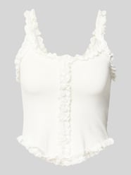 Slim Fit Top aus Viskose-Mix mit Spitzenbesatz Modell 'Scale' von NOISY MAY® - 11