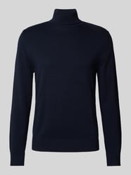 Regular Fit Rollkragenpullover aus Baumwolle mit gerippten Abschlüssen von s.Oliver RED LABEL Blau - 2