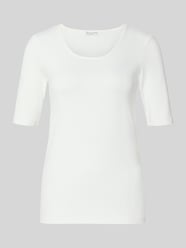 T-shirt o kroju slim fit z okrągłym dekoltem od Christian Berg Woman - 12