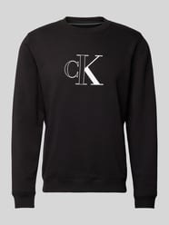 Sweatshirt mit Label-Print Modell 'OUTLINE' von Calvin Klein Jeans Schwarz - 4