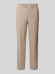 Regular fit stoffen broek met persplooien van Lindbergh Beige - 11