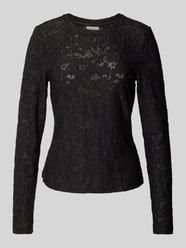 Longsleeve mit Strukturmuster von Jake*s Collection Schwarz - 8