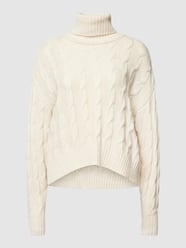 Rollkragenpullover mit Zopfmuster von MOSS COPENHAGEN Weiß - 12