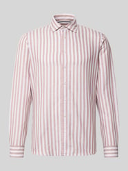 Slim Fit Business-Hemd aus Leinen-Mix mit Kentkragen von Jake*s Pink - 4