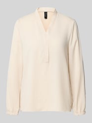 Regular fit blouse met V-hals van Marc Cain Beige - 10