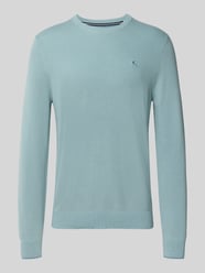 Regular fit gebreide pullover van zuivere katoen met labeldetail van LERROS Beige - 19