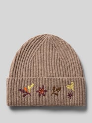 Mütze mit floraler Stickerei von PIECES Beige - 44