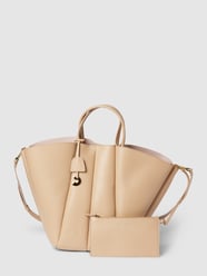 Torba shopper z krótkimi rączkami model ‘BUNDIE’ od Coccinelle Beżowy - 35