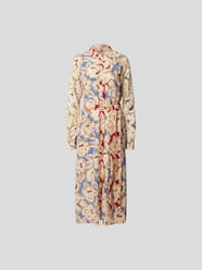 Seidenkleid mit floralem Allover-Muster von Mantero Blau / Türkis - 5