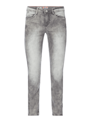 Slim Fit Jeans mit Label-Patch Modell 'York' von Street One Grau - 10