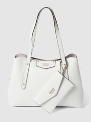 Handtas met structuurmotief, model 'BRENTON GIRLFRIEND' van Guess Wit - 26