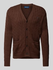 Cardigan mit Zopfmuster von Polo Ralph Lauren Braun - 35