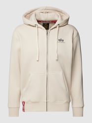 Sweatjacke mit Kapuze und Eingrifftaschen von Alpha Industries Weiß - 28