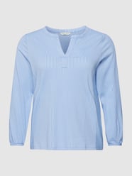 PLUS SIZE blouseshirt met serafinohals van Tom Tailor Plus Blauw / turquoise - 37