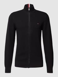 Sweatjacke mit Label-Stitching Modell 'CROSS STRUCTURE' von Tommy Hilfiger Schwarz - 35