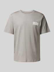 T-shirt met labelprint, model 'ECORP' van Jack & Jones Grijs / zwart - 46