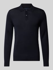 Slim Fit Strickpullover mit Polokragen von Christian Berg Men Blau - 46