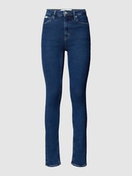 Skinny fit jeans met labeldetails van Calvin Klein Jeans Blauw - 14