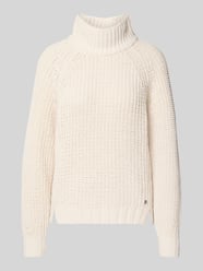 Sweter z dzianiny z prążkowanymi wykończeniami od monari - 9