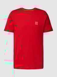 T-shirt met labelstitching, model 'Tales' van BOSS Orange Rood - 24